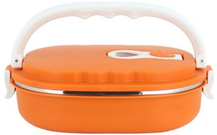 900Ml Roestvrijstalen Geïsoleerde Lunchbox Kantoormedewerker Kinderen School Lunchbox Geïsoleerde Vers Houden Doos Voedsel Opslag gereedschap 02 oranje