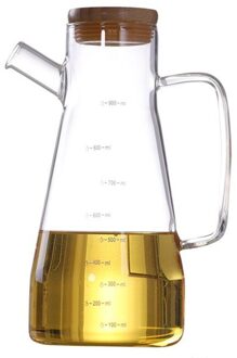 900Ml Transparante Glazen Fles Olie, Met Handvat Olie Fles, Geschikt Voor Keuken Gereedschap Soja Azijn Saus Container