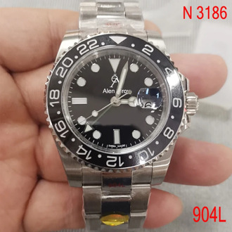 904L luxury Black Sub Mechanical Watch 1:1 Men Ceramic bezel sapphire glass Automatic Watch Diving NOOB ETA3186 AAA+