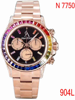 904L luxury Rose Gold Tona-Day Mechanical Watch 1:1 Men Diamonds bezel sapphire glass Chronograph works NOOB ETA 7750 AAA+