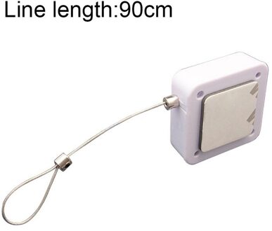 90Cm Eenvoudige Deurdranger Buiten Punch-Gratis Intrekbare Automatische Sensor Deursluiters Zelf Pull Lijn Onder Deur Beugel dichter wit 90cm