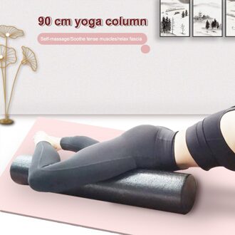 90Cm Effen Yoga Kolom Yoga Blok Fitnessapparatuur Pilates Foam Roller Fitness Gym Oefeningen Spier Massage Roller Yoga Baksteen Blauw