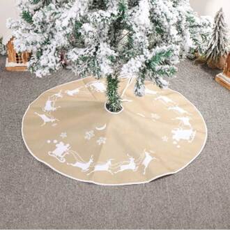 90Cm Kerstboom Rok Korte Fleece Cartoon Herten Tapijt Xmas Floor Mat Ornamenten Party Kerstboom Decoratie
