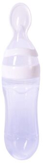 90ML Zuigeling Zuigfles Siliconen Voeden Met Lepel Feeder Voedsel Rijstgraangewas Fles Voor Best Mooie Veiligheid A1