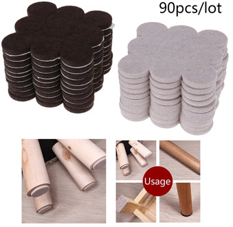 90pcs/10sheets Felt Chair Leg Pads Floor Protectors for Furniture Legs Table leg Covers Round Bottom Anti-Slip Pads 2.7cm