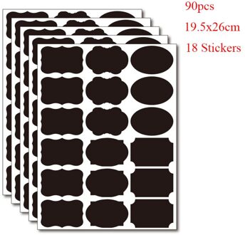 90Pcs Pot Stickers Keuken Label Stickers Schoolbord Spice Etiketten Sticker Keuken Organizer Flessen Label Krijtbord Tag 04-18 vorm-90stk