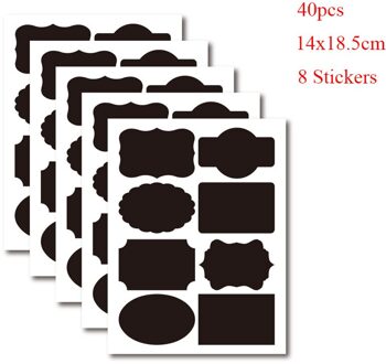 90Pcs Pot Stickers Keuken Label Stickers Schoolbord Spice Etiketten Sticker Keuken Organizer Flessen Label Krijtbord Tag 05-8 vorm-40stk