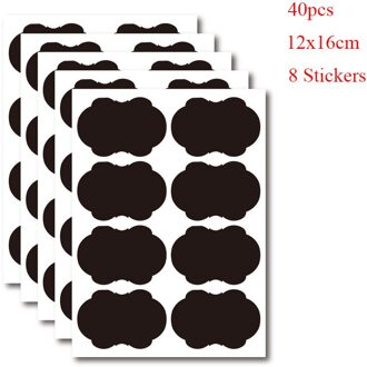 90Pcs Pot Stickers Keuken Label Stickers Schoolbord Spice Etiketten Sticker Keuken Organizer Flessen Label Krijtbord Tag 06-Cloud vorm-40stk