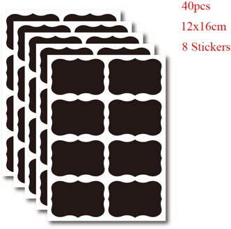 90Pcs Pot Stickers Keuken Label Stickers Schoolbord Spice Etiketten Sticker Keuken Organizer Flessen Label Krijtbord Tag 07-8 vorm-40stk