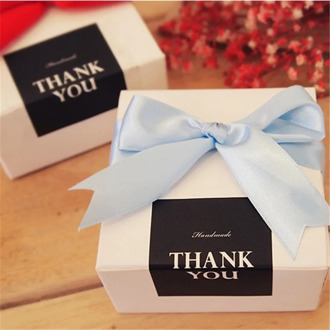 90Pcs Rectangle Black Handmade/ Thank You Cake Packaging Sealing Label Kraft Sticker Baking DIY Gift Stickers