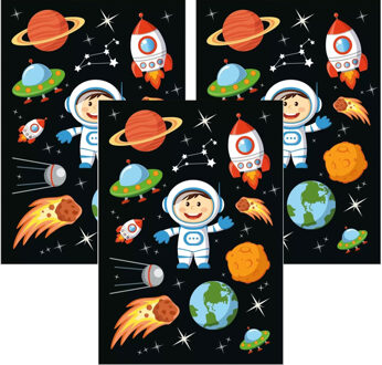 90x Astronaut/ruimte stickers - kinderstickers - stickervellen - knutselspullen
