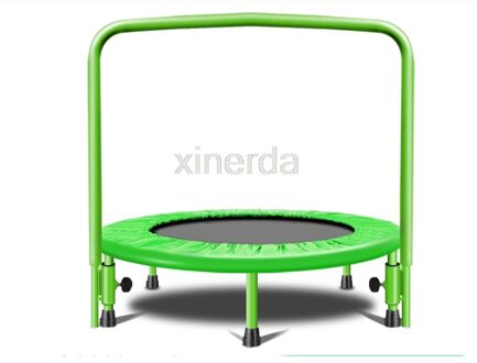 91Cm Trampoline Met Handvat Bar Voor Kinderen Kids Baby Fitness Indoor/Outdoor Trampoline Bungee Rebounder Springen Cardio Trainer groen