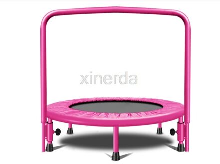91Cm Trampoline Met Handvat Bar Voor Kinderen Kids Baby Fitness Indoor/Outdoor Trampoline Bungee Rebounder Springen Cardio Trainer roze
