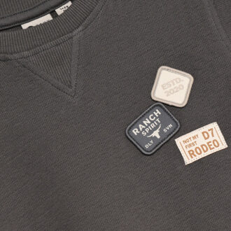 920347 t-shirt basic badge Houtskool - 128