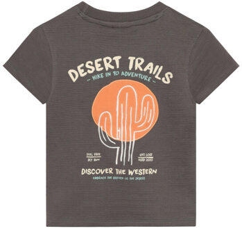 920353 t-shirt structure print Houtskool - 128