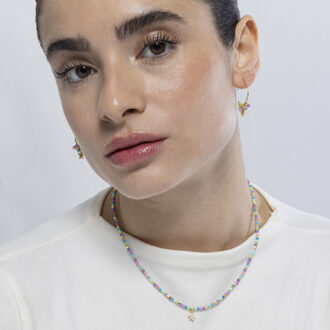 925 Ster Zilveren Ketting Veelkleurig - One Size