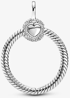 925 Sterling Silver 2020 New Arrival Autumn Small Pave O Pendant Charm Fit Original Pan Charm Necklace Jewelry