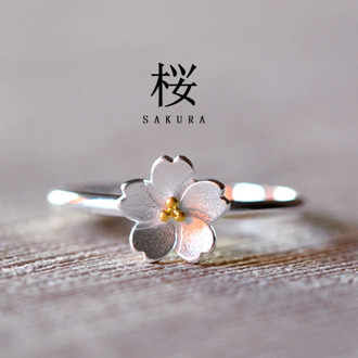 925 Sterling Silver cherry blossom Open Rings For Women Hypoallergenic Fashion Girl Sterling-silver-jewelry