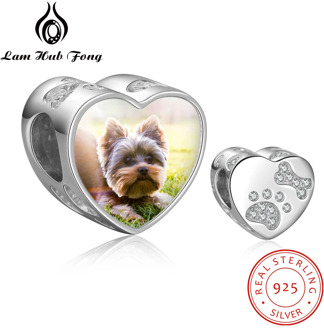 925 Sterling Silver Dog Footprint Beads Charms Fit Bracelet Necklace Custom Jewelry Personalized Christmas Gift(Lam Hub Fong)