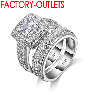 925 Sterling Silver Engagement Ring Romantic Fashion Jewelry Cubic Zirconia Bezel Setting Decoration For Women Girls Wholesale