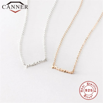 925 sterling silver Letter MOM Pendant Necklace for Mother Simple Smooth Clavicle Chain Necklace Jewelry Mother's Day Gift