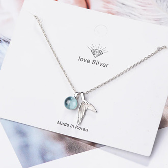 925 Sterling Silver Mermaid Tail Charm Necklace For Women choker collares Wedding Party Jewelry dz280