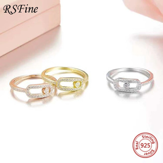 925 sterling silver messika ring inlaid crystal diamond activity bead temperament couple Fine famous brand jewelry wholesale