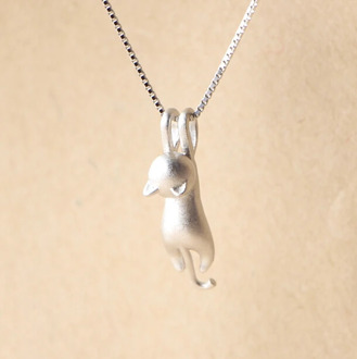 925 Sterling Silver Necklaces Cats Pendants&Necklaces Sterling Silver 925 Necklace Fine Jewelry Colar de Plata VNS8006