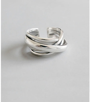 925 Sterling Silver Rings For Women Bohemian Adjustable Geometric Irregular Rings Exaggerated Novelty Jewelry S-R406