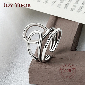 925 Sterling Silver Smooth Rings For Women interweave Jewelry Beautiful Finger Open Rings For Party Birthday Gift