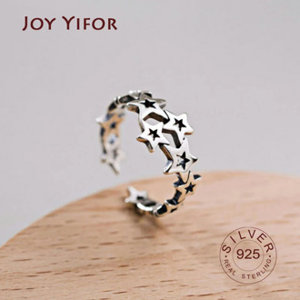 925 Sterling Silver Wedding Finger Ring Vintage Terndy Stars Geometric Handmade Rings Jewelry Gifts for Women