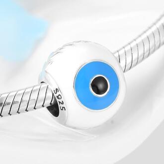 925 Sterling Zilver Devil 'S Eye Zilveren Kralen Fit Originele Europese Bedelarmband Sieraden Maken PC0221