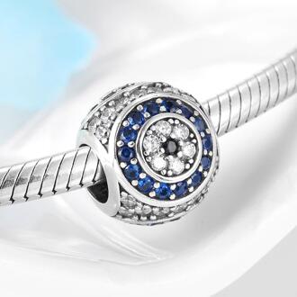 925 Sterling Zilver Devil 'S Eye Zilveren Kralen Fit Originele Europese Bedelarmband Sieraden Maken PC0222