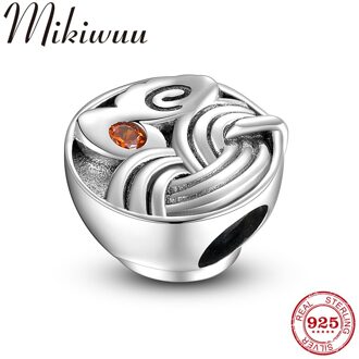 925 Sterling Zilver Een Kom Heerlijke Ei Noodle Diy Metalen Kralen Past Europese Armbanden Charm Sieraden Maken