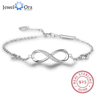 925 Sterling Zilver Infinity Armbanden Voor Vrouwen Verstelbare Vriendschap Armbanden & Armbanden Huwelijkscadeau Ideeën (Jewelora BA102057)