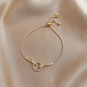 925 Sterling Zilver Micro Ingelegd Cz Cirkel Snake Chain Armband Voor Vrouwen Geometrische Partij Sieraden S-B442