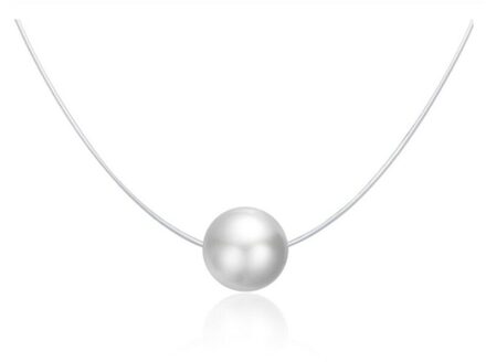 925 Sterling Zilver Onzichtbare Choker Ketting Voor Vrouwen Waterdrop Vierkante Driehoek Hanger Neckalce Vrouwelijke Bijoux SCN332-D SCN372