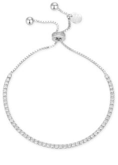 925 Sterling zilveren armband met gerhodineerde briljant zirkonia - Kileh Wit - One Size