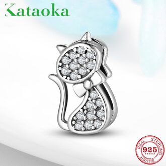 925 Sterling Zilveren Bedels Elegante Kattenbakvulling Kat Clip Kralen Fit Originele Reflectie Armband Voor Vrouwen Mode Sieraden Maken