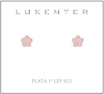 925 Sterling zilveren gerhodineerde oorbellen - Bloem Roze