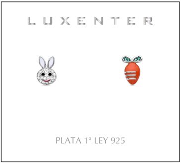 925 Sterling zilveren gerhodineerde oorbellen - Konijn Oranje