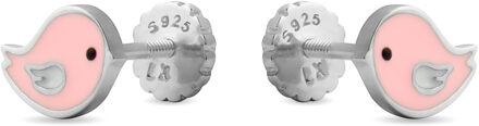 925 Sterling zilveren oorbellen gerhodineerd - Nesy Roze - One Size