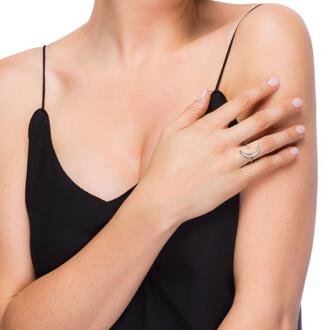 925 sterling zilveren ring met gerhodineerde briljant zirkonia - Domi Wit