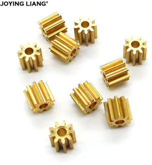 92A 0.5M Copper Gear 9 Teeth 1.95mm (2mm Tight) Steering Gear UAV Model Toy Accessories Technology Class DIY Model Parts 10PCS