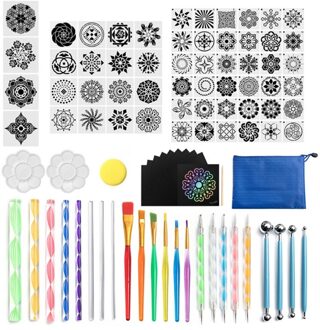 93Pcs Mandala Pen Puntjes Tool Set Voor Schilderen Rock Steen Acryl Stok Borstel H3CC