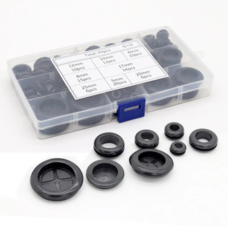 93pcs Waterproof Protect Wire Tool 8 Sizes Set Sealing Rubber Cables Grommet Kit Electrical Plugs Conductor Gasket Ring