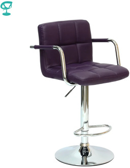 94248 Barneo N-69 Leather Kitchen Breakfast Bar Stool Swivel Bar Chair purple color free shipping in Russia