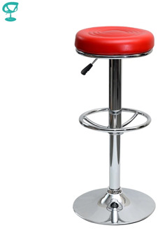 94785 Barneo N-128 Leather Kitchen Breakfast Bar Stool Swivel Bar Chair red color free shipping in Russia