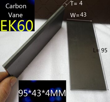 95*43*4mm EK60 carbon vaan graphite blad voor Becker vacuüm pompen DT/VT3.40, DT/VT4.40, T3.41DSK, Becker pomp schoepen