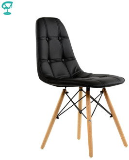 95215 Barneo N-43 Eco-Skin Wood Kitchen Breakfast Interior Stool Bar Chair Kitchen Furniture Black free shipping in Russia